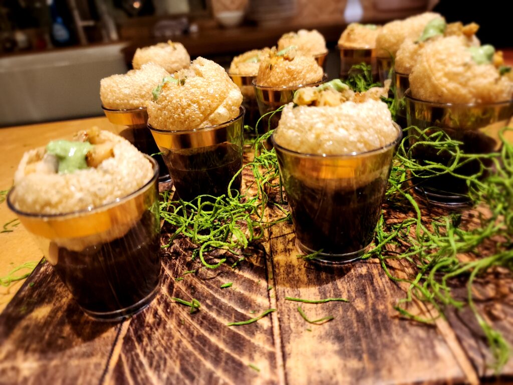 Mini dessert shooters with crispy topping